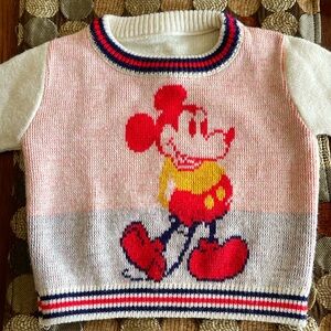 Mickey Mouse Sweater with Red and Yellow Accents